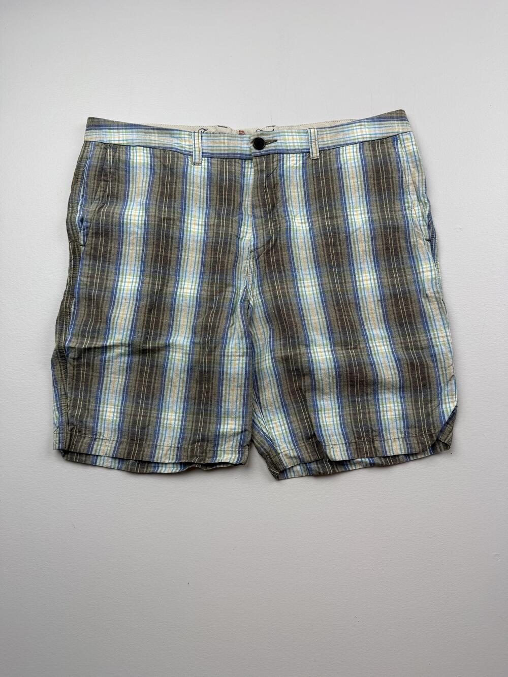 Tommy Bahama Shorts Mens 36 Brown Striped Linen Chino 9 Inseam Casual Summer
